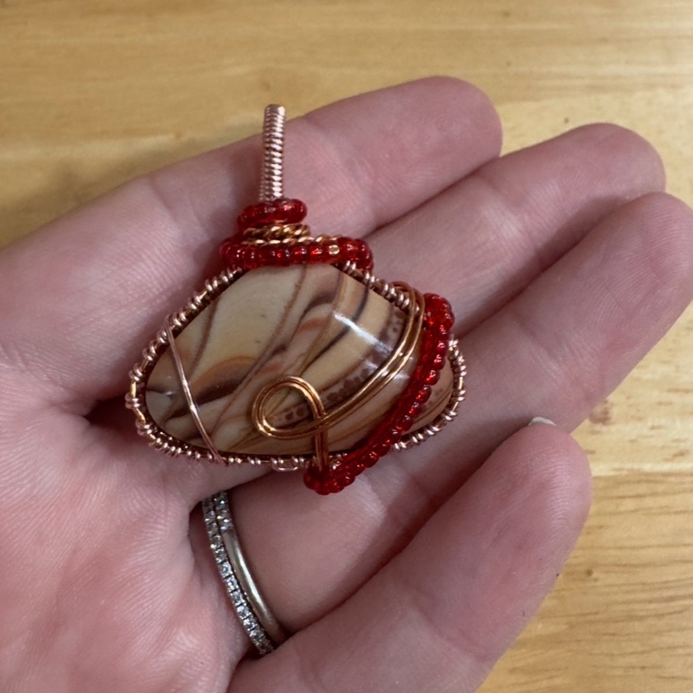 Elegant Wire Wrapped Rolling Hills Dolomite Necklace